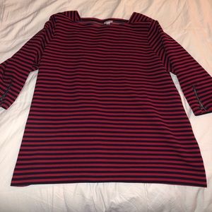 Croft&Barrow - Red and Navy Quarter Length Top